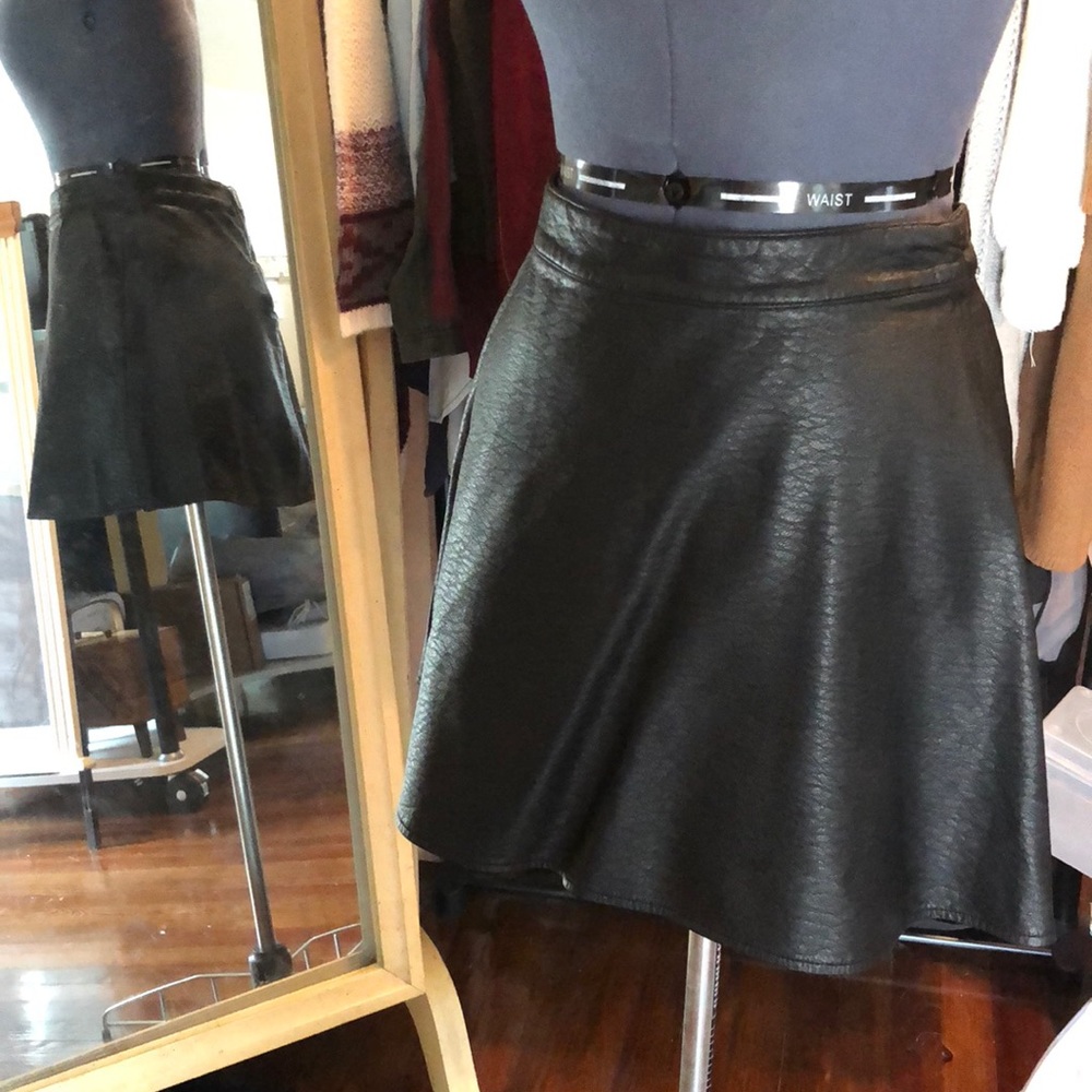 Leather skater skirt